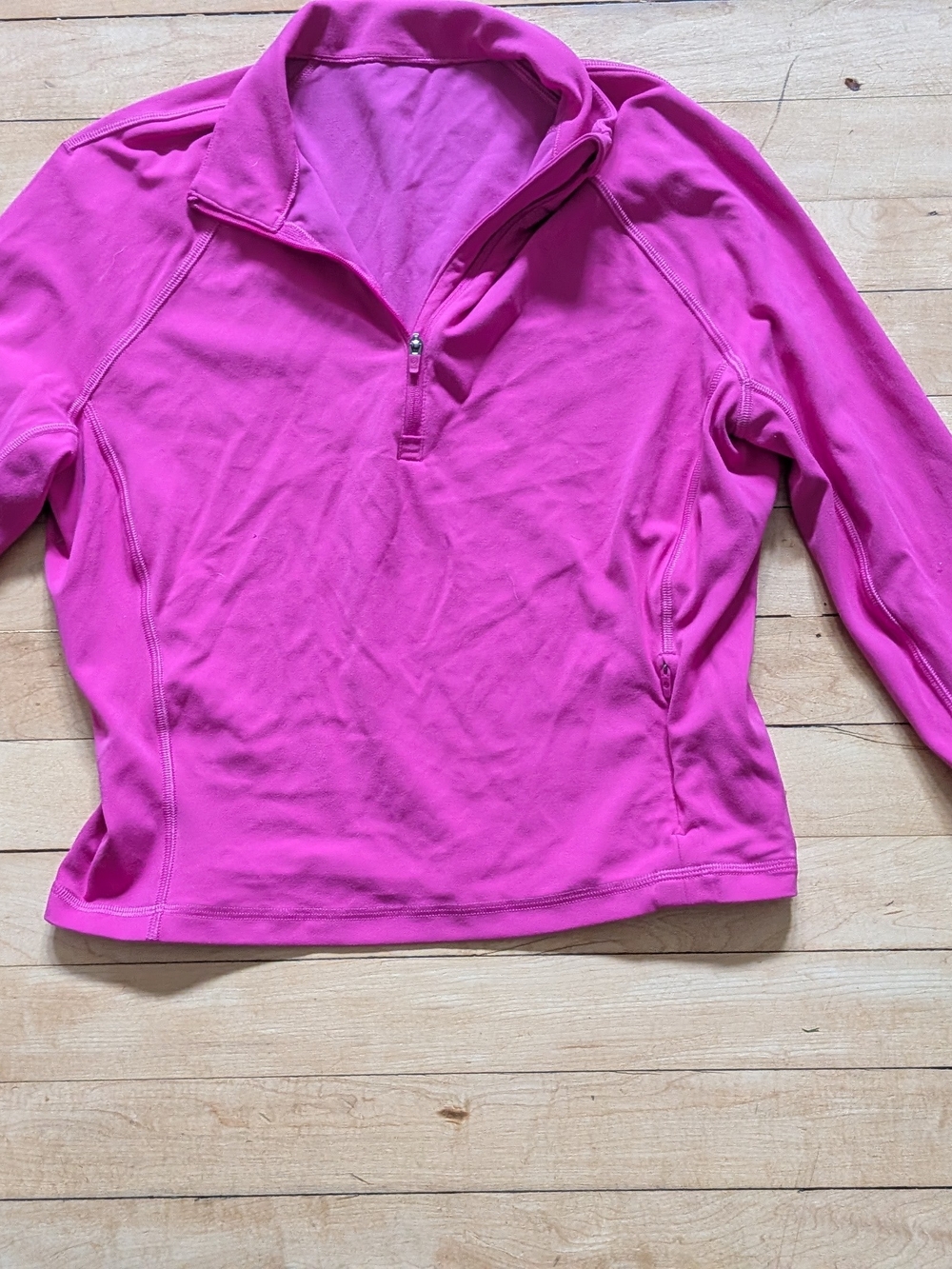 CRZ Yoga Butterluxe Half Zip Crop Top Size Medium Hibiscus Purple